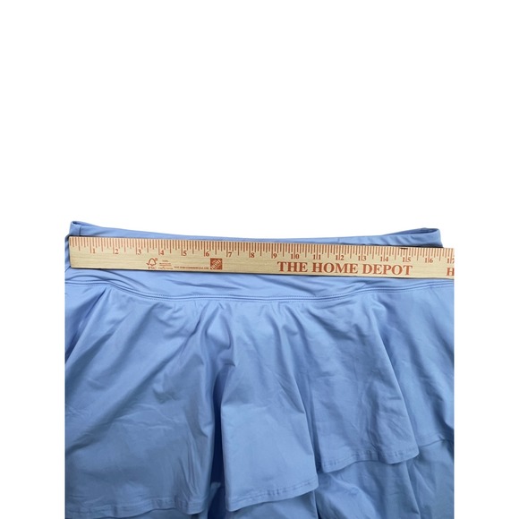 Lands End Tiered Ruffled Swim Skort Light Blue NWOT Size Large 14-16 Pockets - Picture 6 of 11